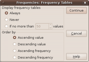 Frequencies - Frequency Tables button.